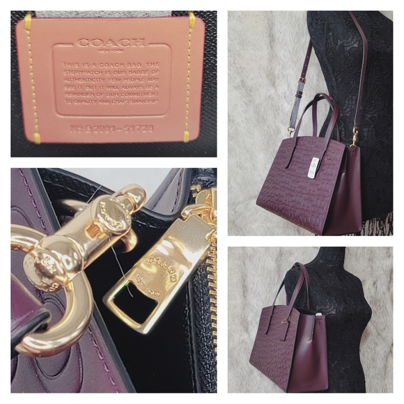 Coach Signature Leather Embossed Purse Bag Rare super Hard to Find Designer NWT - Picture 4 of 7